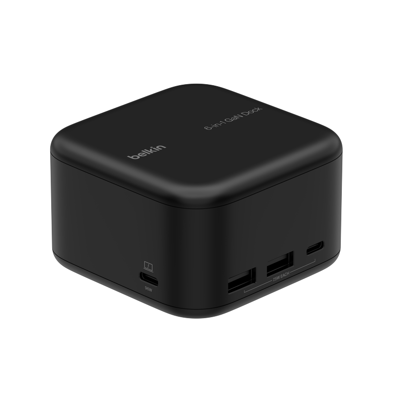 BELKIN High-Performance Expansion Dock, Apple Laptop 6-In Expansion, Gaming Laptop 130W GaN Fast Charging, HDMI Screen Mirroring Gigabit Ethernet, Compatible with Thunderbolt