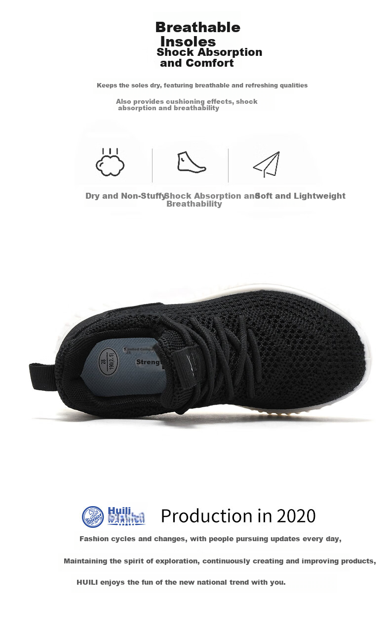 Warrior Kids Flyknit Sports Shoes Breathable Casual Mesh Shoes for Boys and Girls WZJS0062 Black Size 31 7
