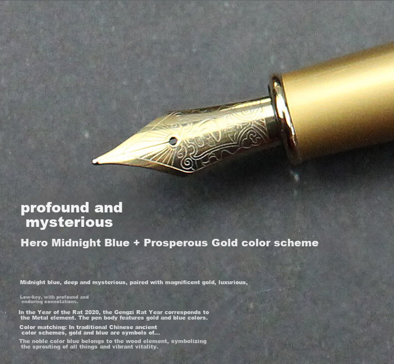 HERO Horse Year Zodiac Commemorative Fountain Pen Gift Box Silver Edition Single High-End Business Signature Pen Set New Year Limited Edition Birthday Gift Office Writing Pen 5