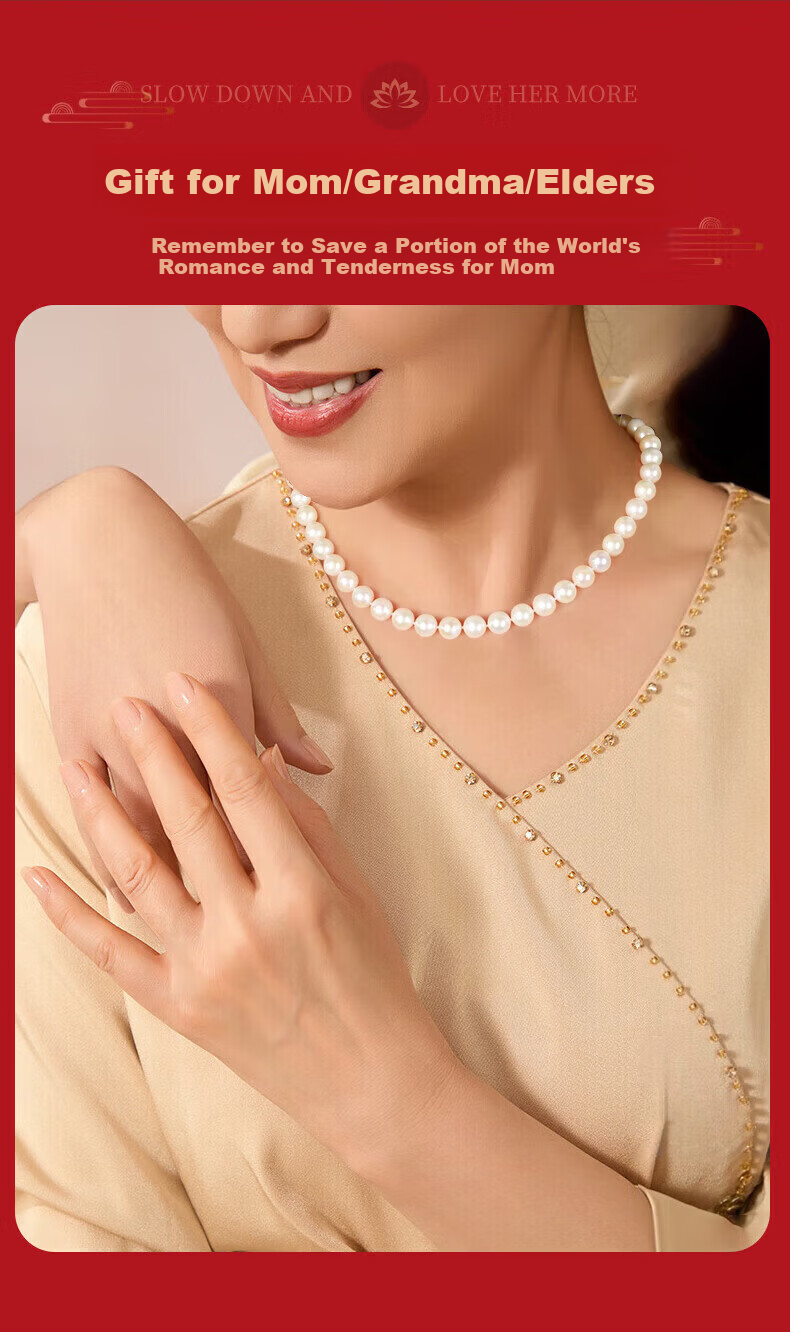 Benmingtang Natural Pearl Necklace for Women, 2026 New Light Luxury Plain Bead Necklace, Graduation Gift for College Entrance Exam, Blessing And Graduation Present for Girlfriend 2