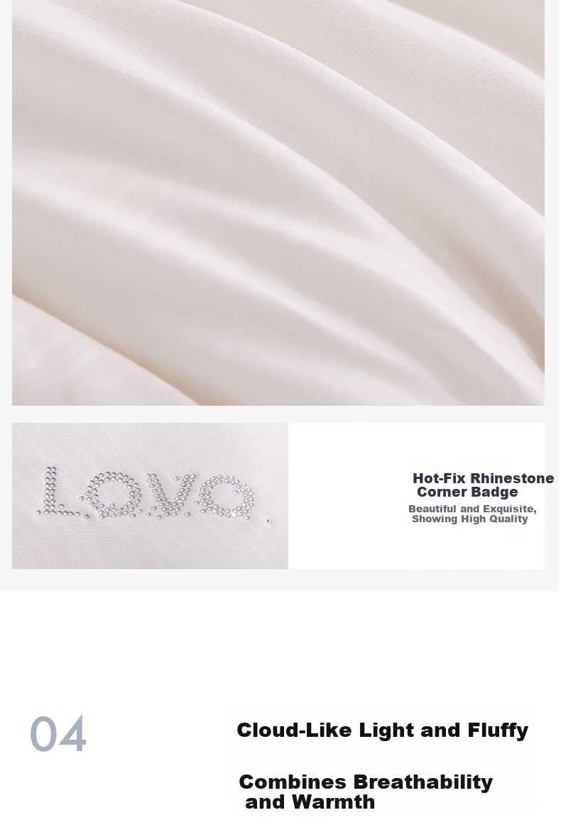 LOVO Luolai Home Textiles Class A Antibacterial And Anti-Mite Soybean Quilt, 50% Winter Comforter, Duvet Insert, 200*230cm, Blue 4