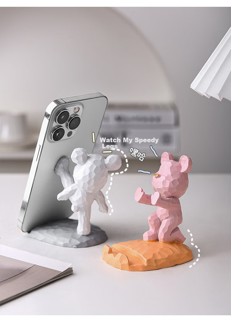 Youjialiangpin Strawberry Bear Phone And Tablet Stand, Office Desk Decoration, Cute Cartoon Style for Instagram 3