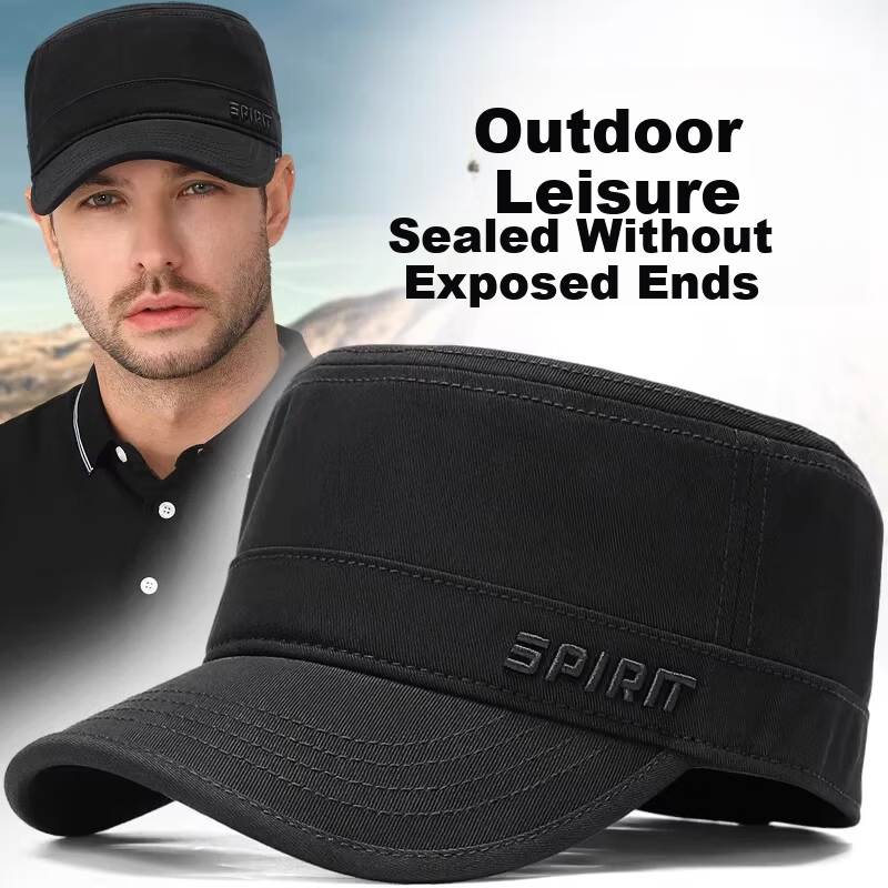 Miiow Men's Adjustable Back Closure Flat Top Outdoor Baseball Cap Sun Hat Black