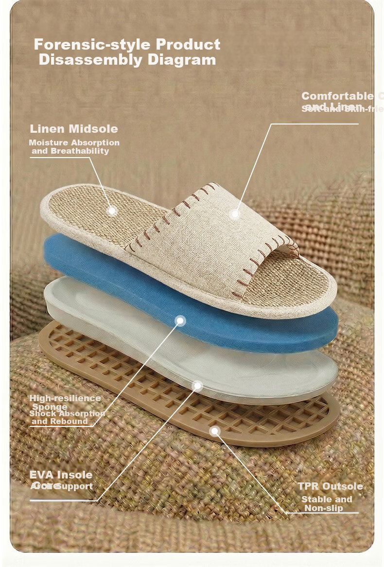 Puxi Odor-Free Indoor Thick-Soled Japanese Style Linen Slippers for Couples Women Mint Green Size 36-37 4
