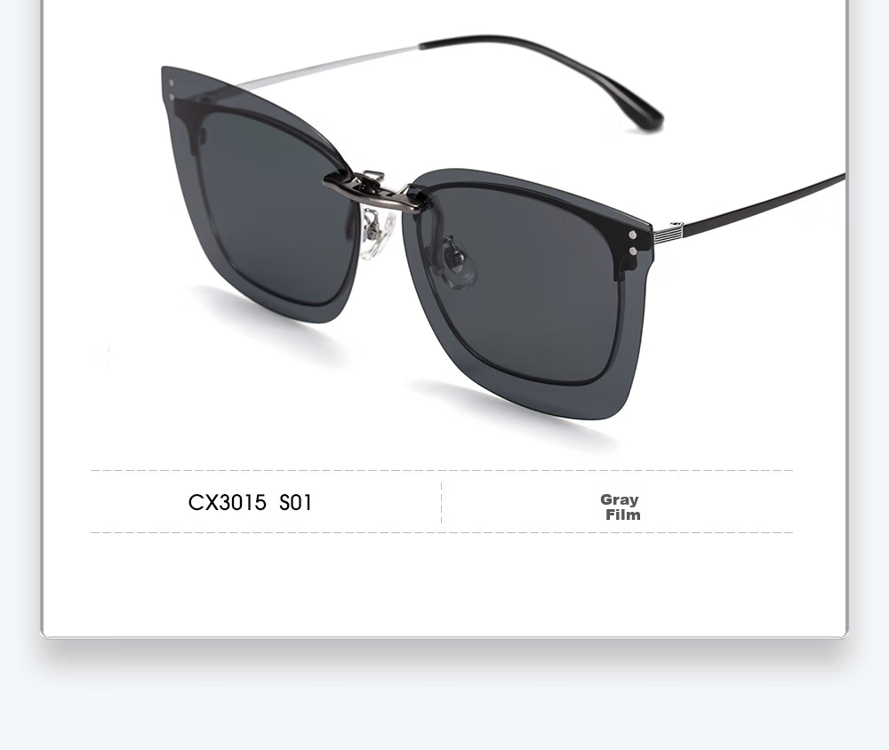 CAXMAN Clip-On Polarized Prescription Sunglasses for Men and Women, Lightweight Square Driving Glasses, UV Protection and Sunshade 21