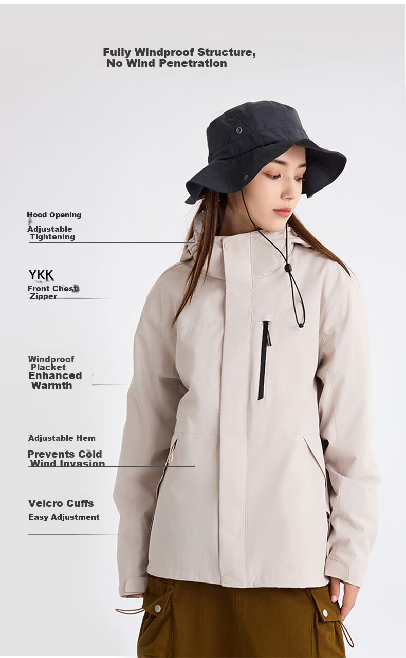 Snow Flying 3-in-1 Two-Piece Outdoor Jacket Unisex 2025 Autumn Winter New Couple Detachable Fleece Liner Coat 5