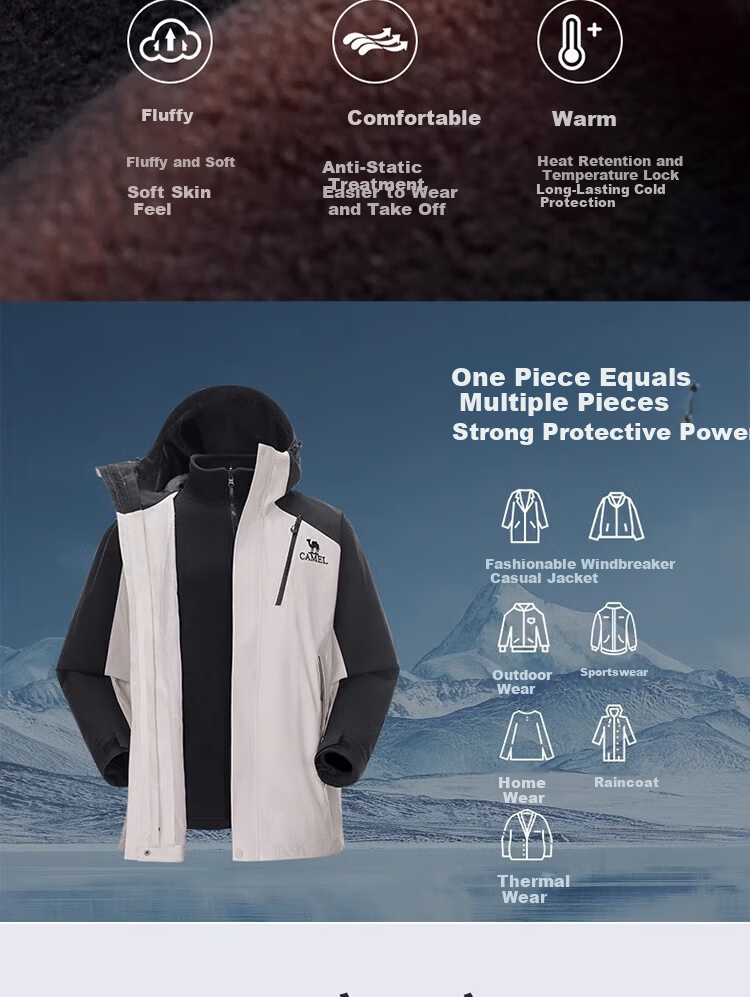 CAMEL [King Armor] Outdoor 3-in-1 Windproof Jacket Unisex New Mountaineering Coat 7