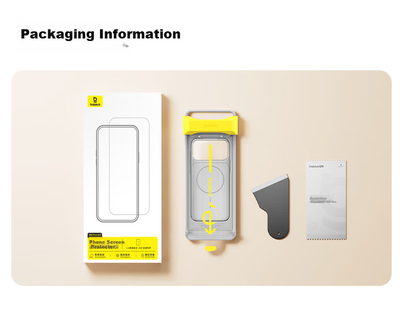 Baseus Gold Label Corning Film Pro [3D Hot Bending Full Coverage + AR Anti-Reflective] for iPhone 16 Pro Max Tempered Glass Screen Protector Dust-Free Warehouse Protective Film 17
