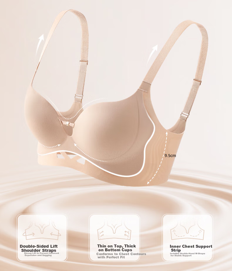 Wanmeijiyi Xu Yiyang Same Style Push-Up Bra, Foundation Liquid, Women's Underwear, Beautiful Back, Seamless, Invisible, Anti-Sagging, Side Support Bra 8