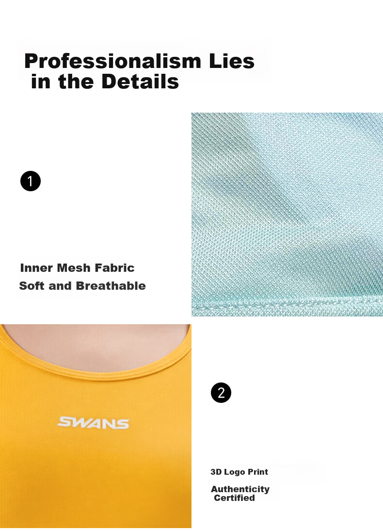 SWANS Women's Swimsuit, Triangle One-Piece Swimwear, Professional Quick-Dry Chlorine-Resistant Sun Protection Swimwear for Hot Springs, Jinbao Yellow, M 18