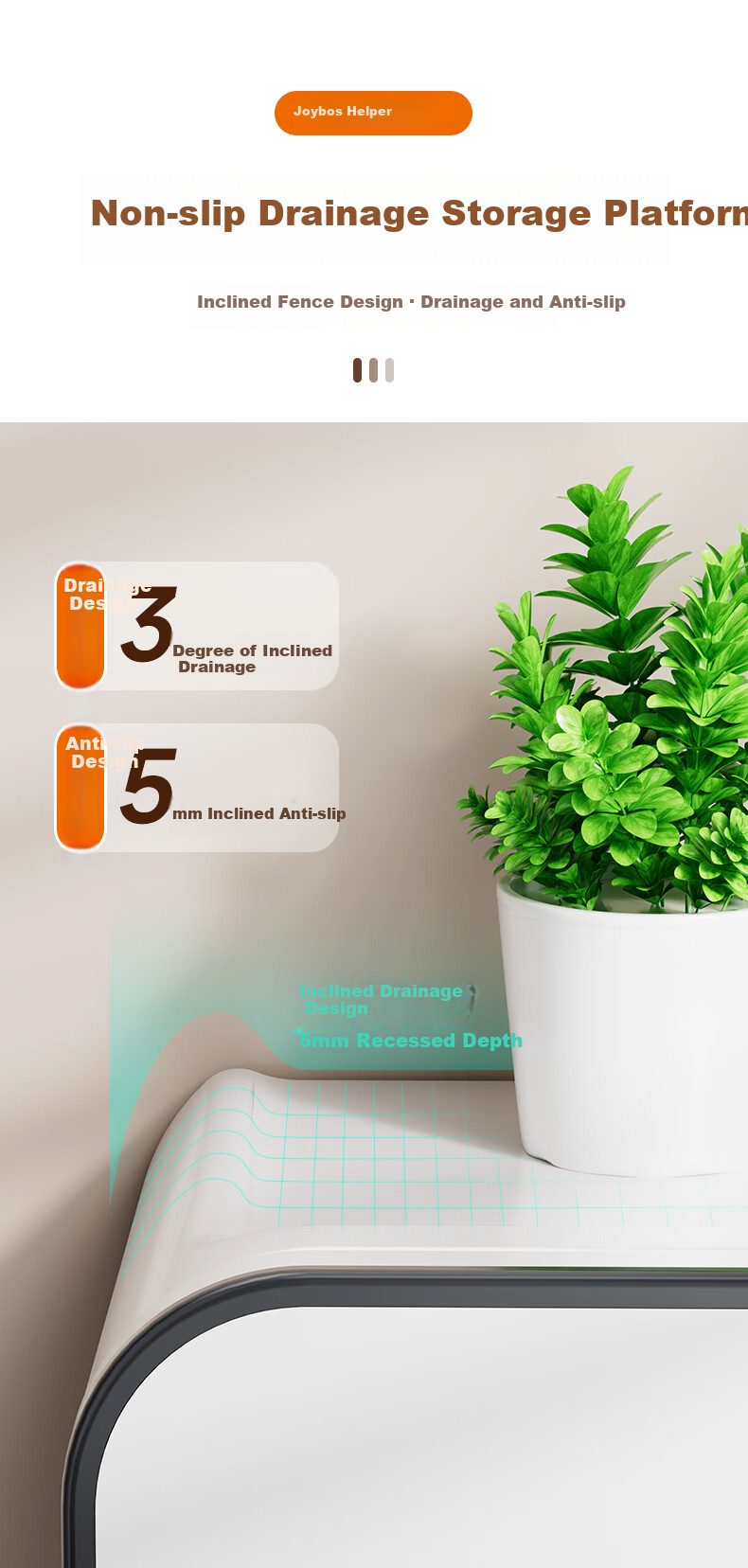 Jiabangshou Bathroom Toilet Paper Holder Punch-Free Wall-Mounted Tissue Box Toilet Tissue Rack Bathroom Storage Tissue Dispenser Box 5