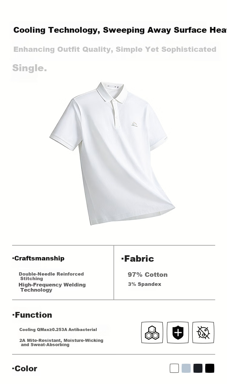 HLA Men's Short Sleeve Polo Shirt [JD Exclusive] 26 Mountain Not High Series Summer Short Sleeve with Turn-down Collar 2