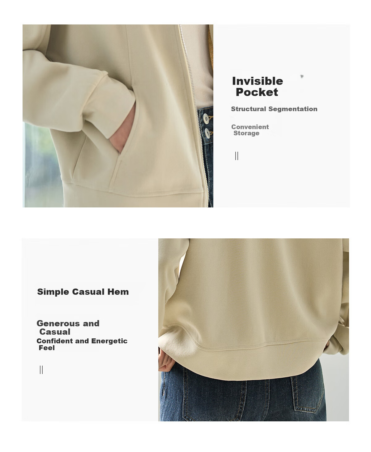 Chushen Spring and Autumn Casual Jacket Women Wilderness Mallard Design Splicing Fashion Casual Hooded Top S143U1001 7