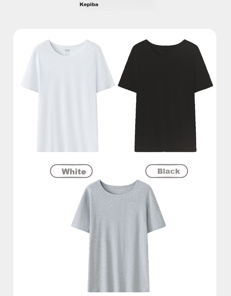 Yiershuang [Plus Size, 100% Cotton] 2-Pack Men's Base Layer Short Sleeve T-Shirts Odor-Resistant Sweatshirt Big Size 9