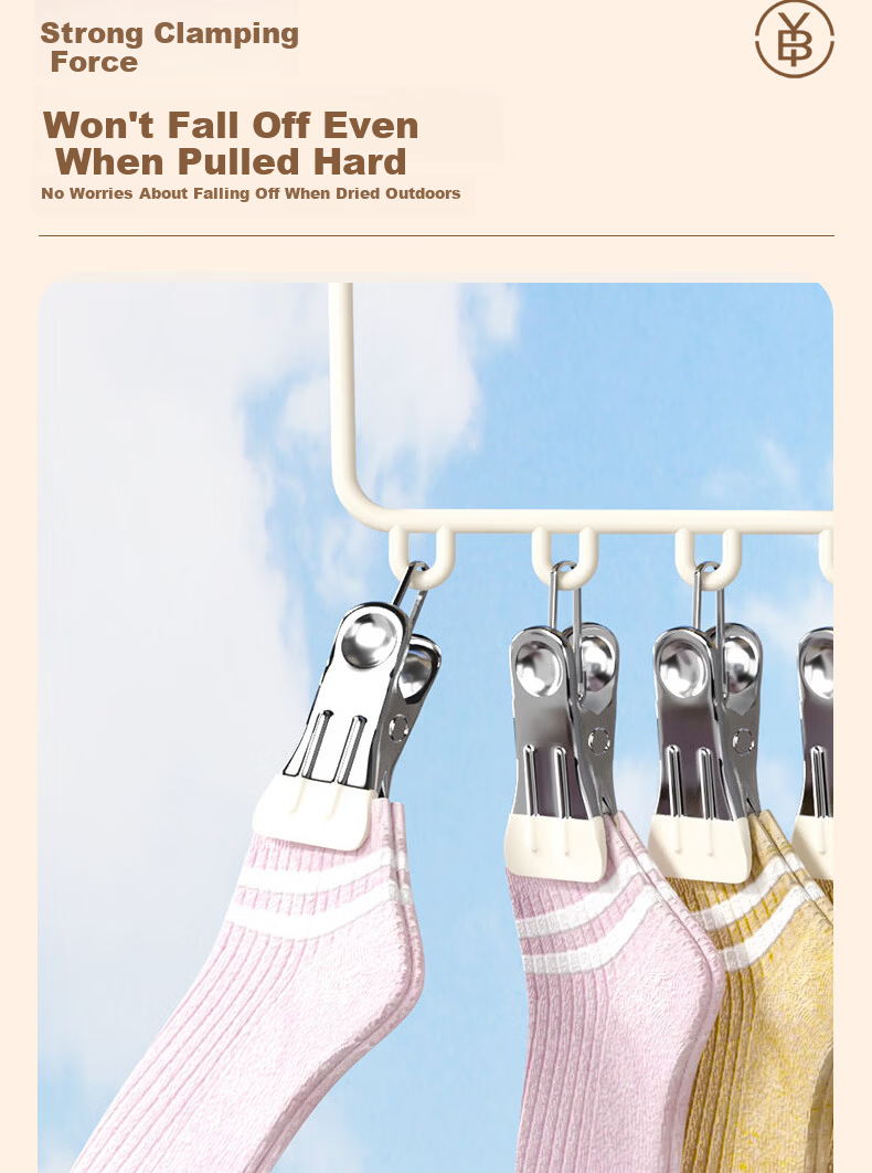 BingYouDuo Multi-Clip Baby Hanger Newborn Socks Hat Bib Drying Rack Wardrobe Storage Organizer 4