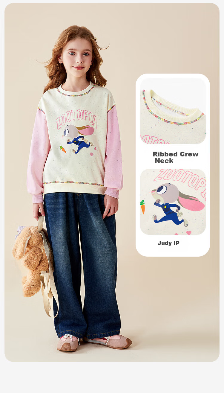 Disney Girls' Zootopia Sweatshirt Stylish Spring Pullover for Kids ZL160119 Navy Blue Size 140 3