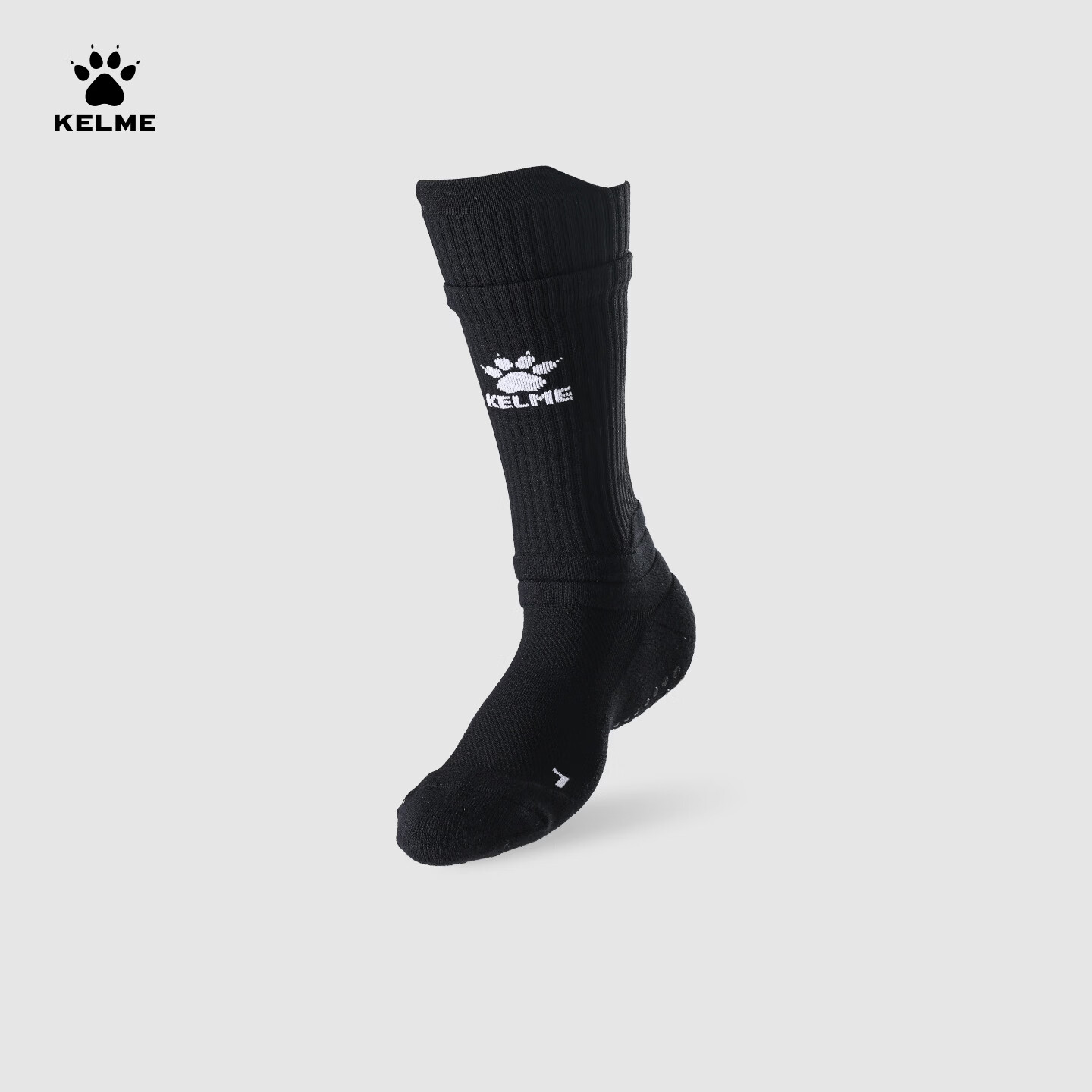 KELME Football Mid-Calf Sports Socks Silicone Anti-Slip Professional Match Training Socks White Blue L (39-42)