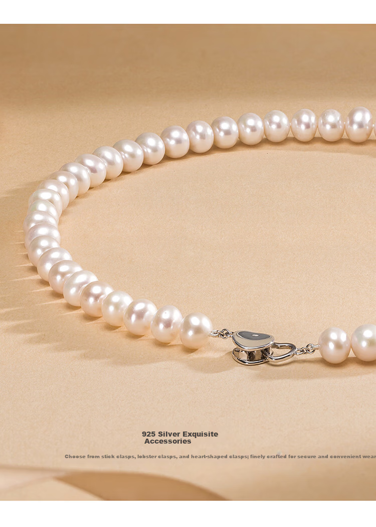 Jingrun Pearl Necklace for Women 925 Silver Shaohua Freshwater Pearl Necklace Elegant Birthday Gift for Lover 8