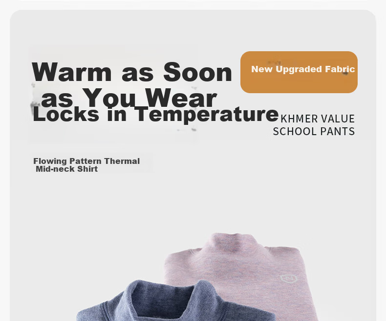 NUBIWU Kids Thermal Underwear Girls Thickened Autumn Winter Top Boys Fleece Lined Base Layer Autumn Shirt Large Kids Clothing 2