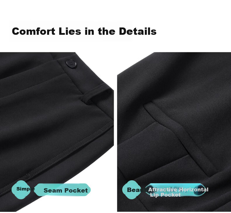ESE-Y Women's Straight-Leg Suit Pants 2026 Spring New High-Waist Stretch Commuter Professional Slim Wide-Leg Pants Black 31S 5