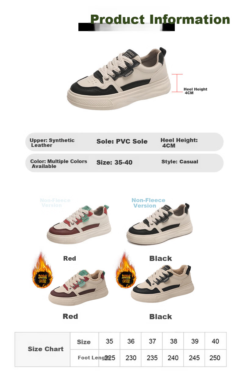 CARTELO Women's Casual Winter Fleece-Lined Sports Shoes Warm Cotton Sneakers for Pregnant Women 1668 Red Size 40 3