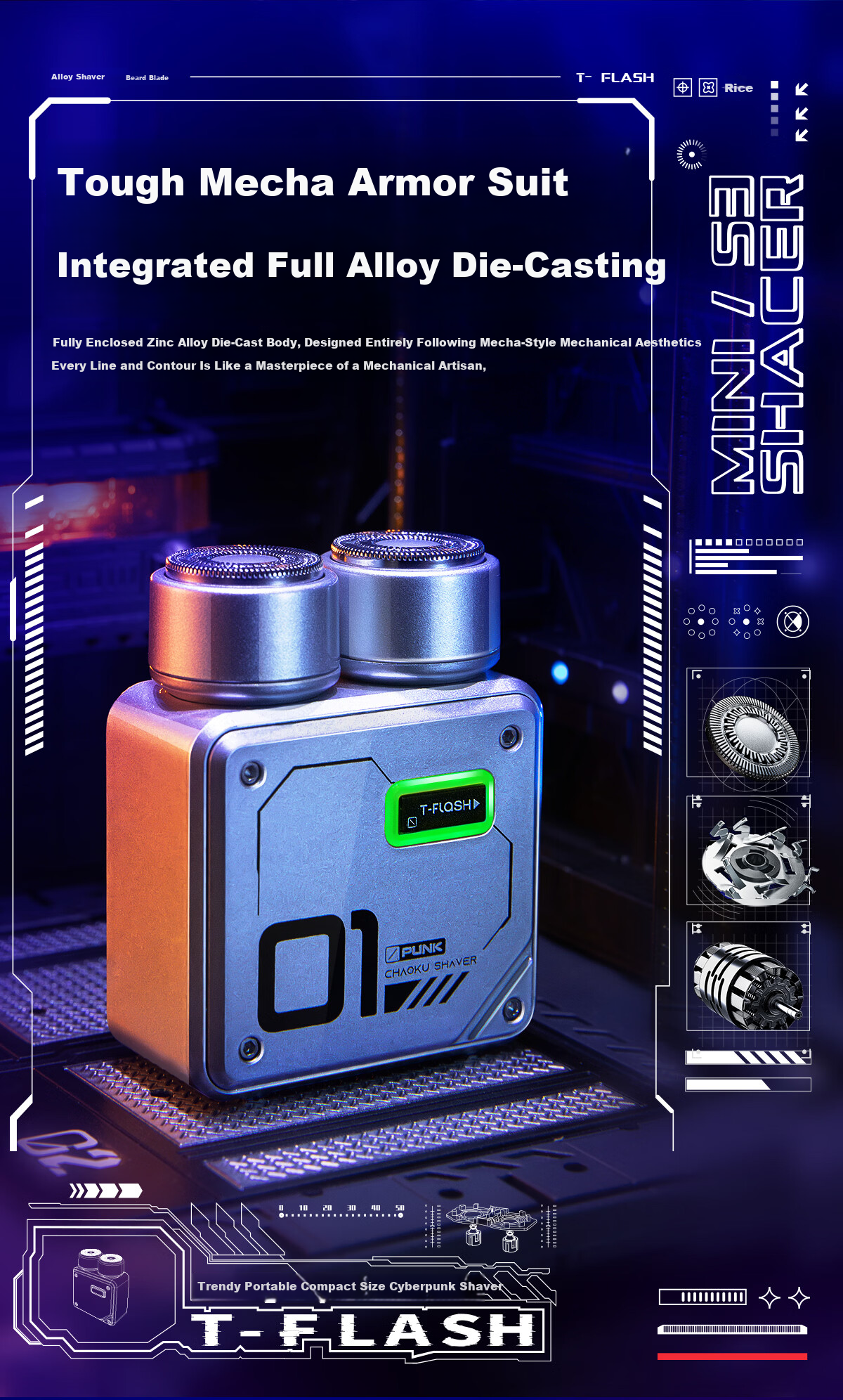 Tongshi Aiqi S9 High-Speed Dual-Head Alloy Body Portable Mini Men's Electric Shaver Birthday Anniversary Gift for Husband Boyfriend Custom Gift Box 16