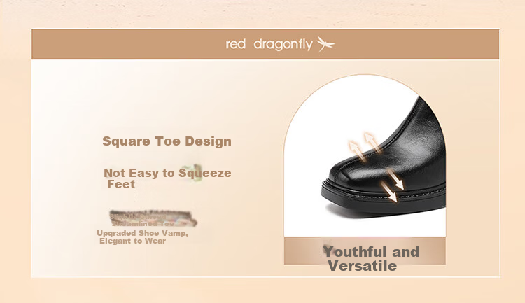 Red Dragonfly Women's Leather Durable Fashion Boots Stylish Versatile Soft Sole Lightweight Mom Short Boots WLC458101B Black Size 38 3