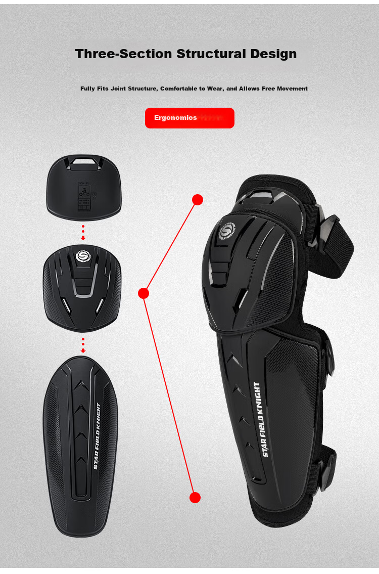 STAR FIELD KNIGHT Motorcycle Protective Gear Knee and Elbow Guards CE Level Four-Season Riding Four-Piece Set Motorbike Travel Anti-Fall Protection Equipment 3