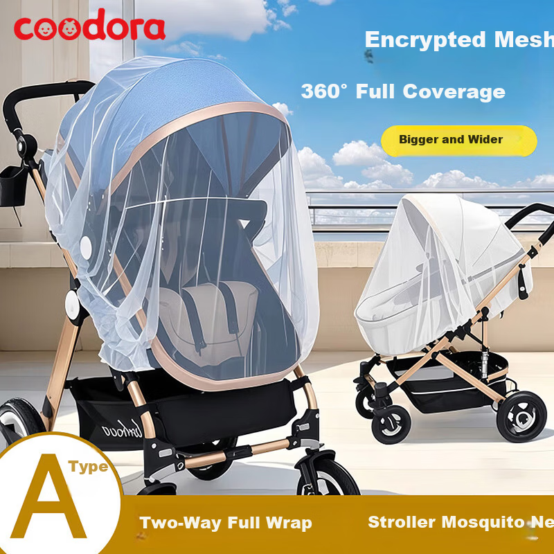 COODORA Baby Stroller Mosquito Net Full-Cover Universal Infant Bug Net Sunshade Enlarged Dense Mesh