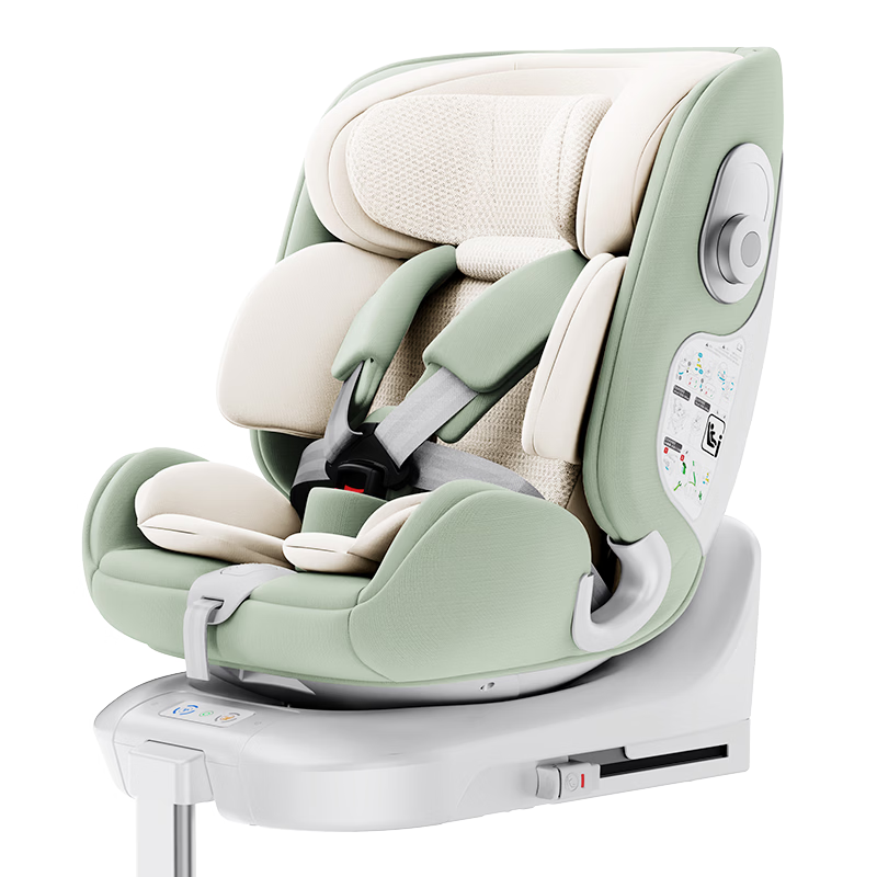 JD Jingzao Children's Car Safety Seat 0-6-12 Years Baby i-Safe Dual Ventilation Business Class 3.0 Green Grape