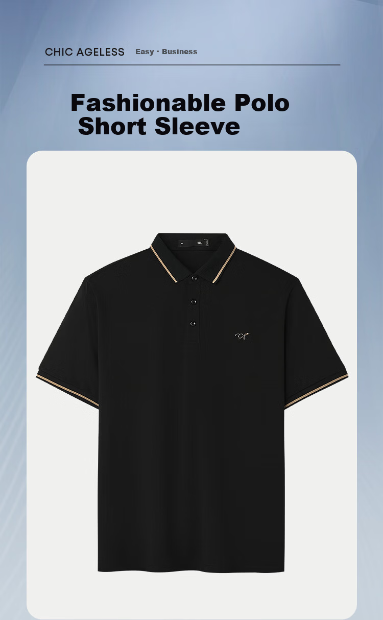 HLA Hailan Home Polo Shirt 26 Light Business Chic Ageless Series Cooling Moisture-Wicking Short Sleeve Men Summer 1
