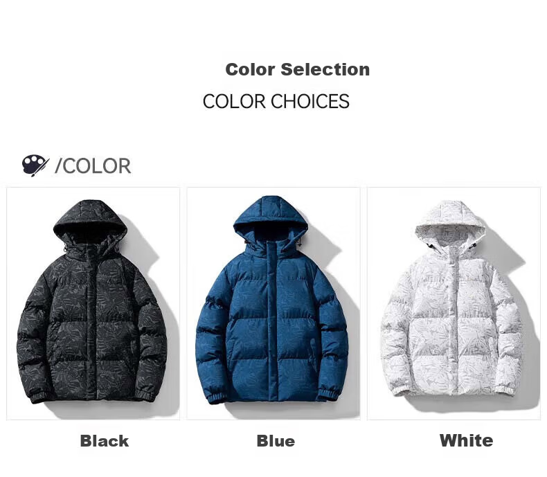 NASA MARVEL Men's Winter Padded Cotton Jacket Fleece Lined Thickened Hooded Outdoor Casual Trendy Coat 7