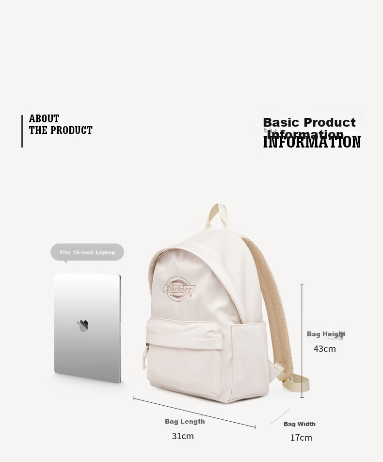 Dickies Large Capacity Backpack Travel Laptop Commuter Bag Fresh Style School Bag for College and High School Students Pink 5