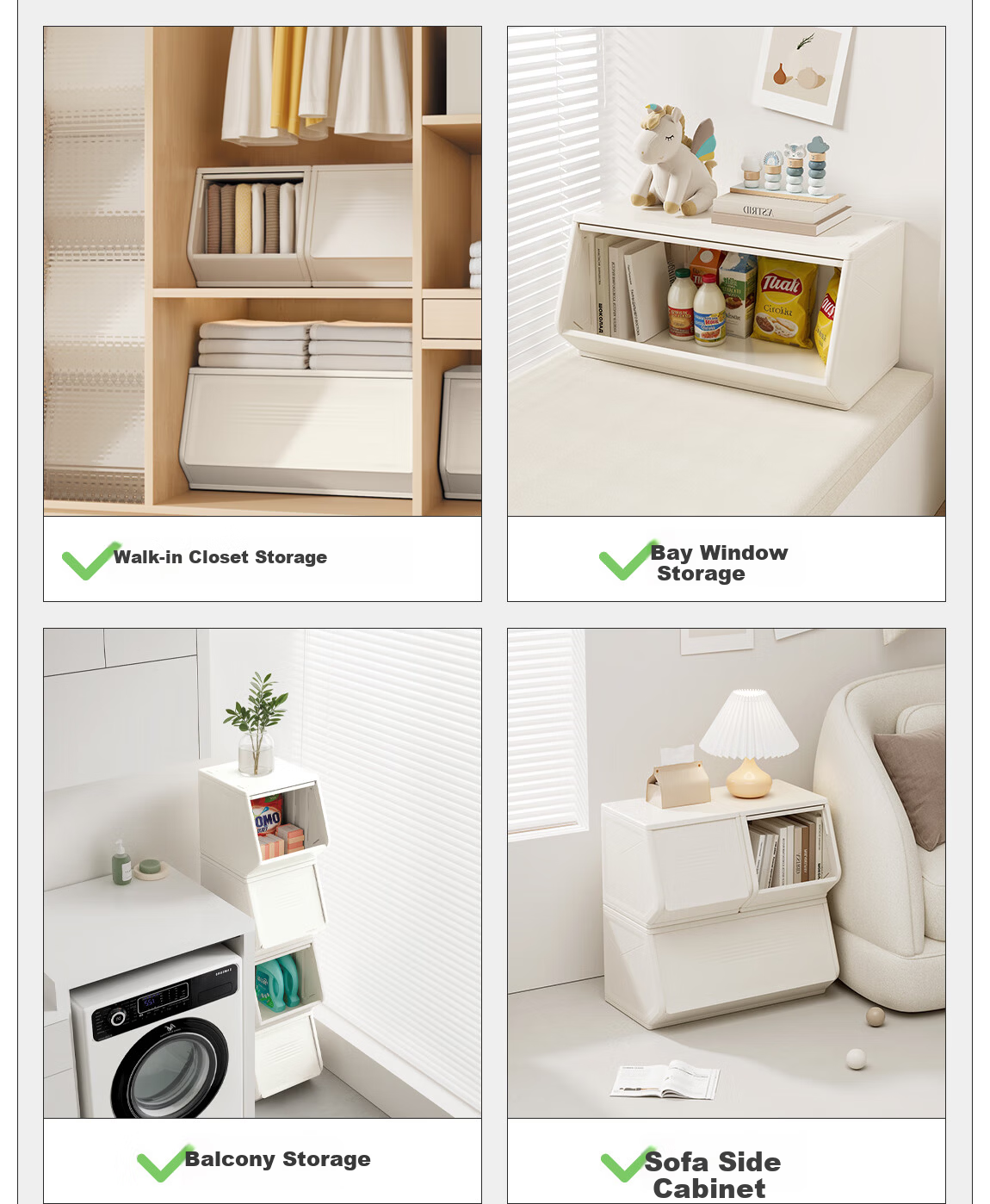 BabyViva DIY Stackable Storage Cabinet Children's Toy Storage Rack Living Room Snack Cabinet Bedroom Bookshelf Small Organizer 7