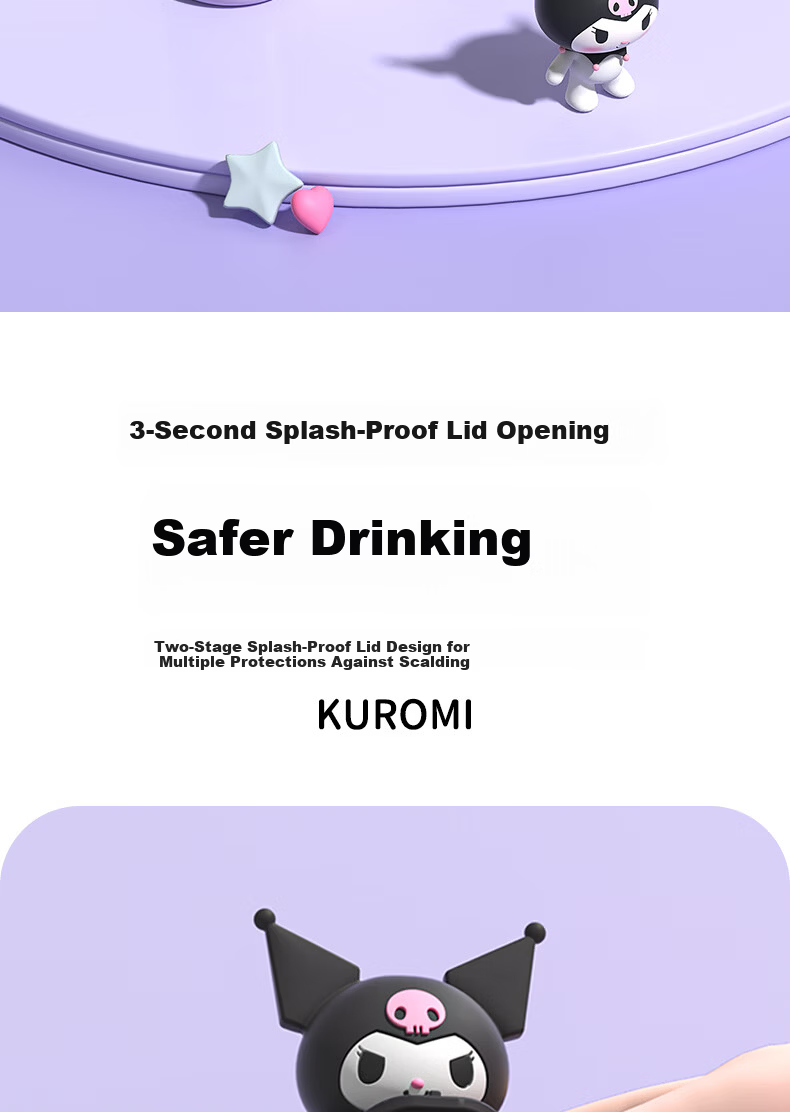 Milun Bear Kids Insulated Bottle 316 Food Grade Children's School Water Bottle Dual Lid with Straw Direct Drinking with Cup Sleeve 4