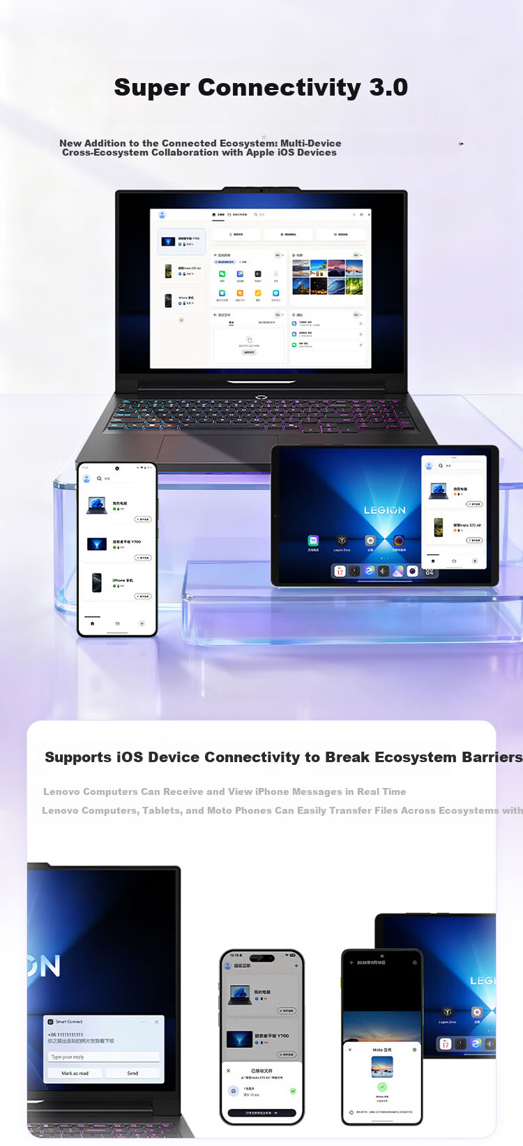 Lenovo Legion Y700 5th Gen AI Gaming Tablet 8.8" Pad Snapdragon 8 Gen 3 3K 165Hz E-sports Display 12GB+256GB White National Subsidy 27