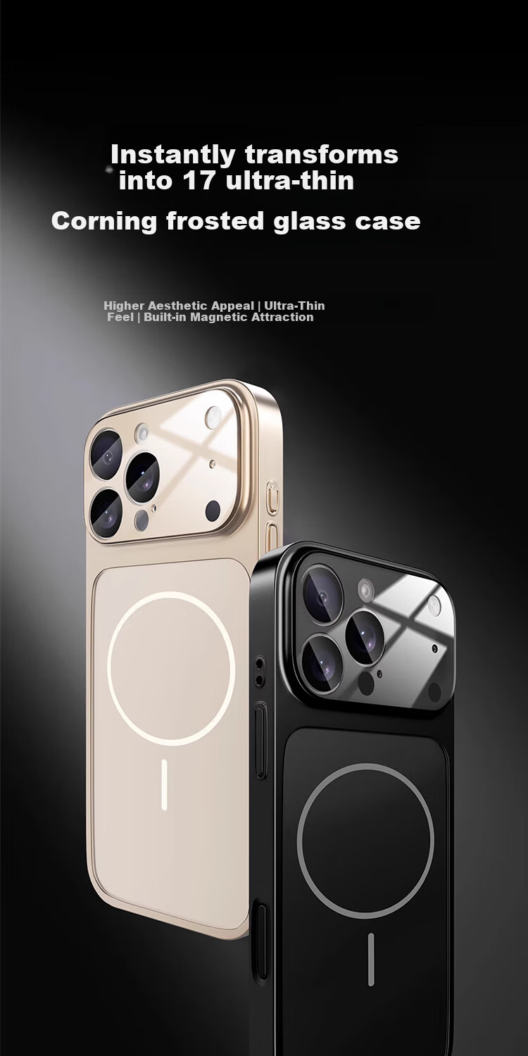 HOLDZU【Instant Change 17】Apple iPhone 17 Case Protective Cover Shockproof Lens Glass Full Wrap Magnetic Simple Fashion Unisex - Starry Orange 2