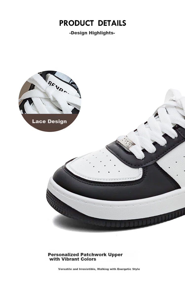 RENBEN Classic Versatile Chic Women's Shoes Small Niche Thick Sole Casual White Sneakers Simple Ultra Soft Comfortable Skate Shoes 5