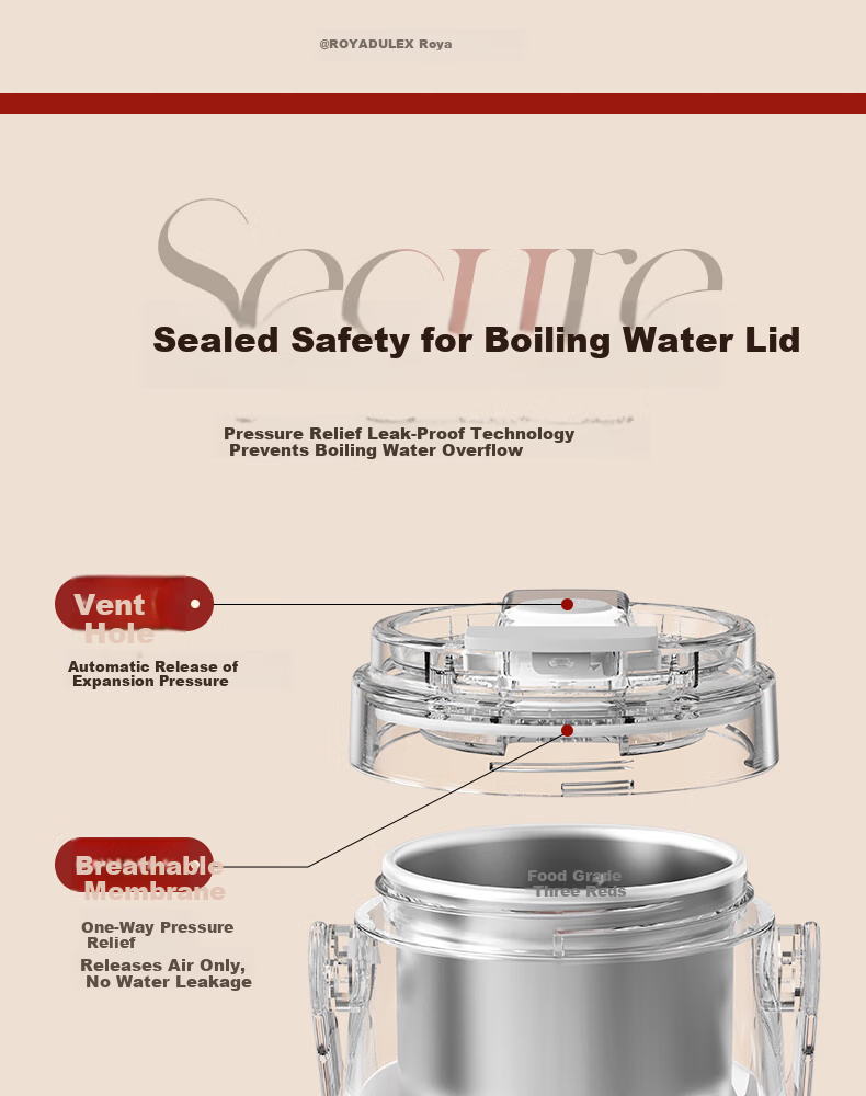 ROYALTY LINE Portable Electric Kettle Travel Hotel Electric Water Boiler Thermostatic Outdoor Insulated Health Electric Stew Cup 600ml Victory Red 23