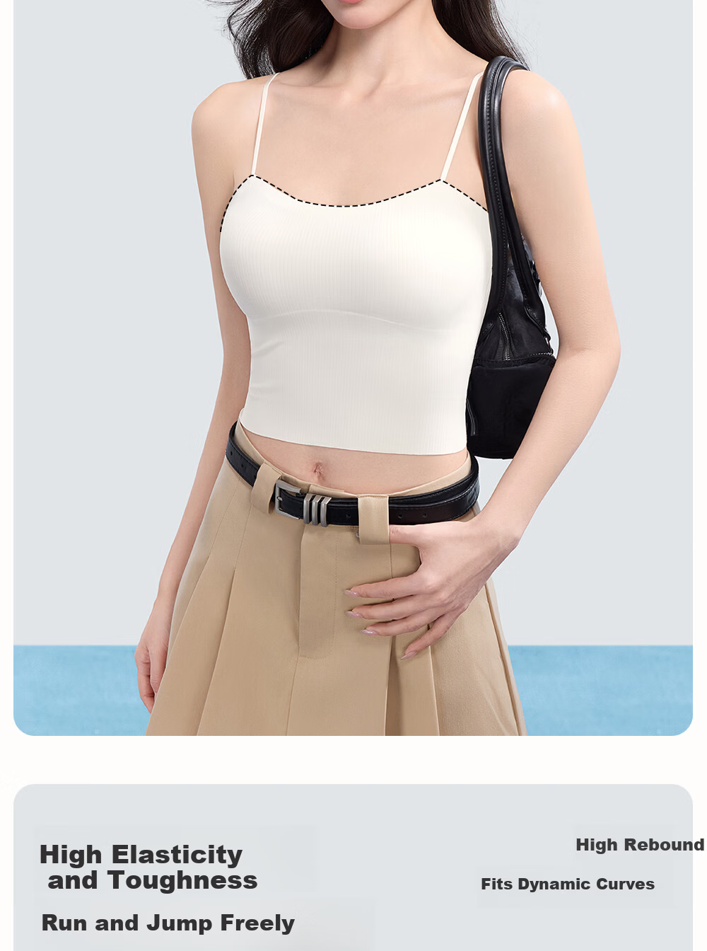 SecretWorld [Zhao Jinmai's Choice] Women's Camisole Tank Top with Built-In Bra Pads, Spring And Summer Undershirt, Inner Or Outer Wear, Beautiful Back Design, One-Piece Bra 17
