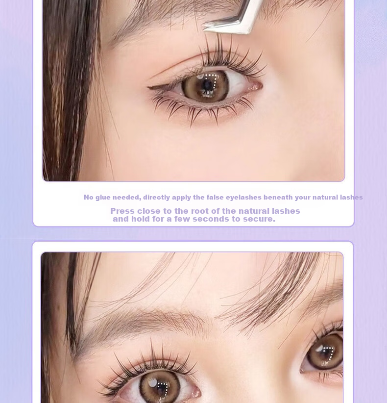 NHGAD Self-Adhesive False Eyelashes Camellia Natural Puffy Eye Bubble No Glue No Removal Beginner Friendly 7