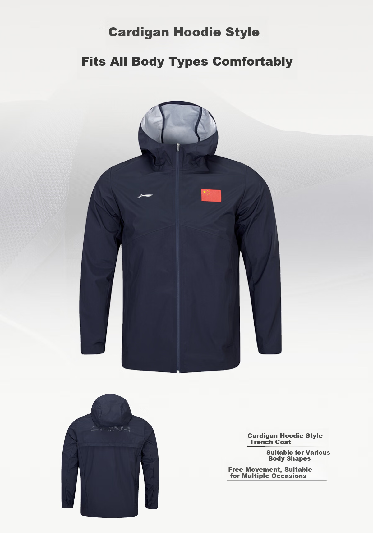 Li-Ning 26-Style Honor Windproof Waterproof Breathable Skin-Friendly 3D Tailored Lightweight Outdoor Jacket Coat 5
