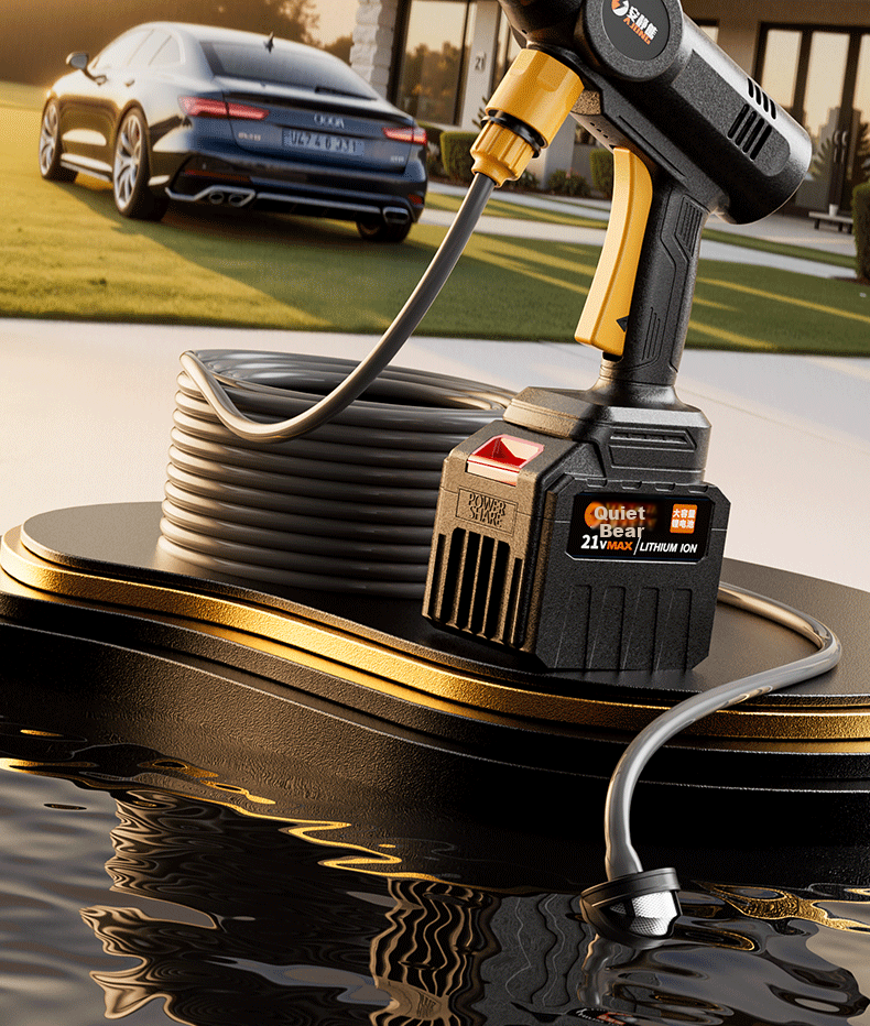 Quiet Bear Wireless Car Washer High-Pressure Water Gun Lithium Battery Rechargeable Electric Car Cleaning Machine 3