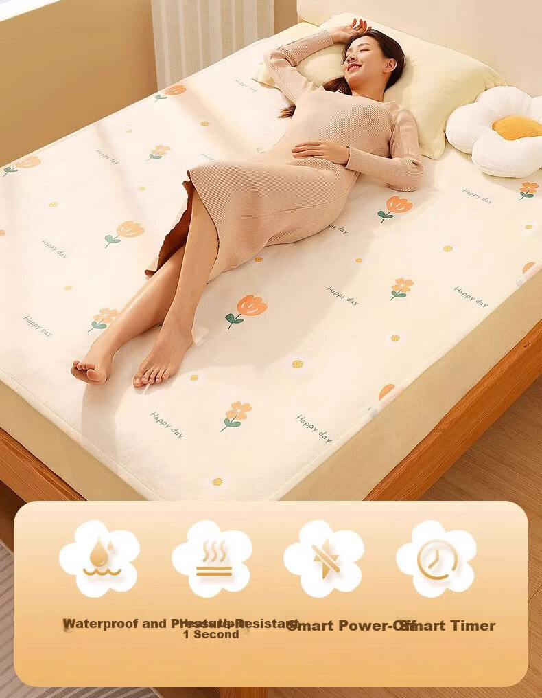 Zhunhang High-Temperature Power-Off Safety Electric Blanket 1.5x1.8m Dual Temperature Dual Control Zoned Electric Quilt for Two People 5