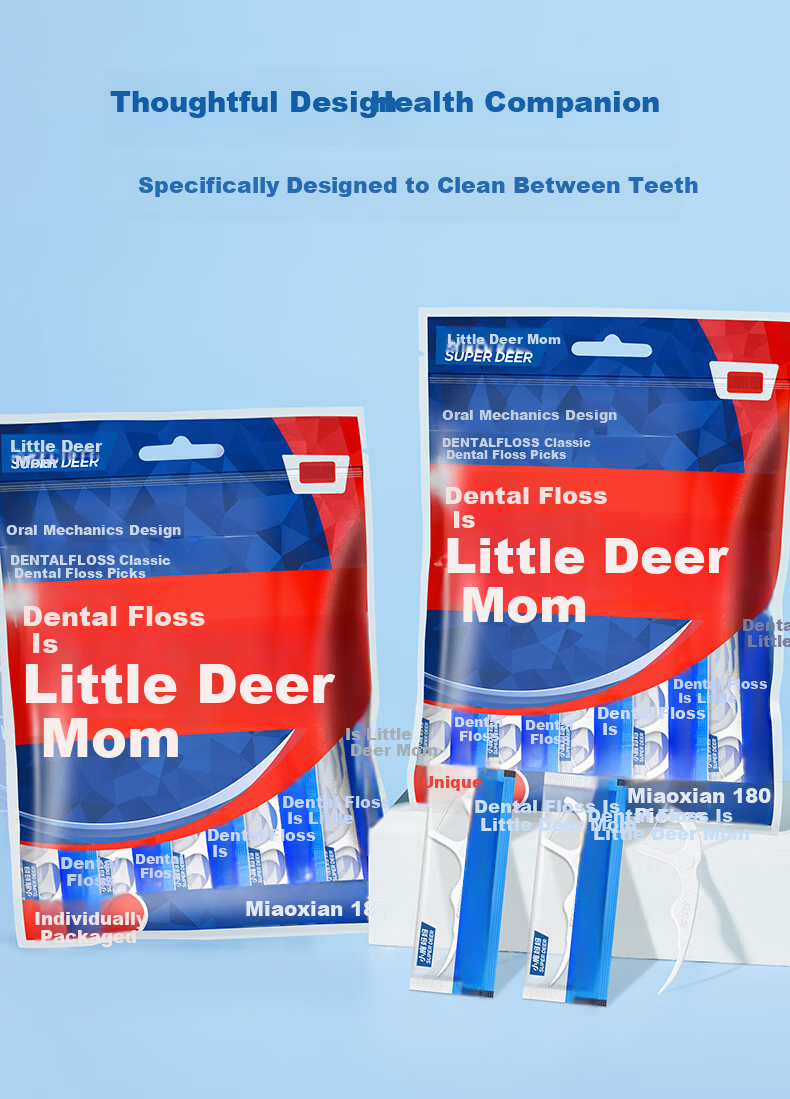 FAWNMUM Comfortable Clean Dental Floss Picks Single Pack Classic 360pcs with Portable Case 6