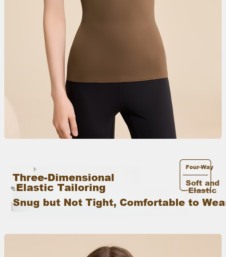 GRACEWELL Thermal Shaping Vest Fleece Lined Bra-Free Seamless Back Beauty Underwear Oatmeal 2X 7