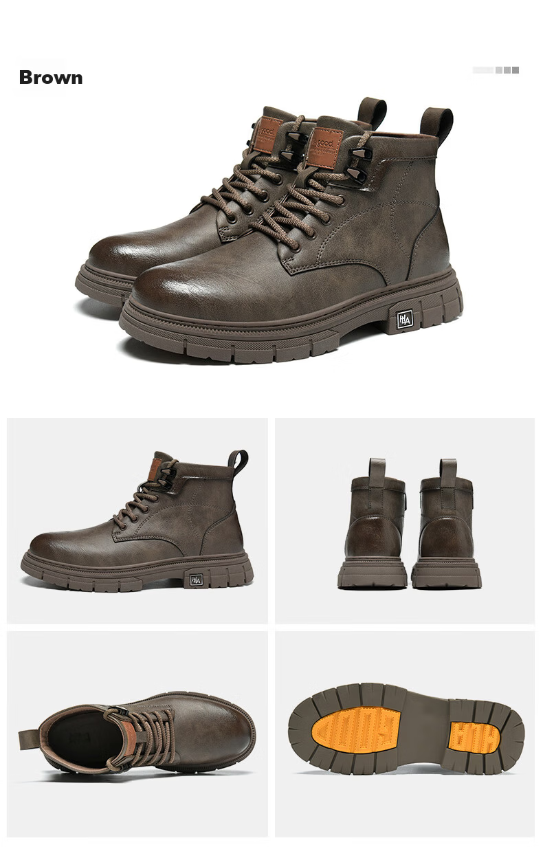 HLA Men's Fashion Casual Martin Boots Versatile Work Boots HAAGZM4DBB184 Black Size 40 13