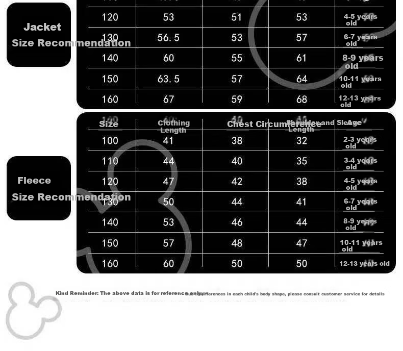 Disney Girls' Hooded Jacket with Fleece Lining 2-in-1 School Uniform Windproof Coat for Older Kids 2