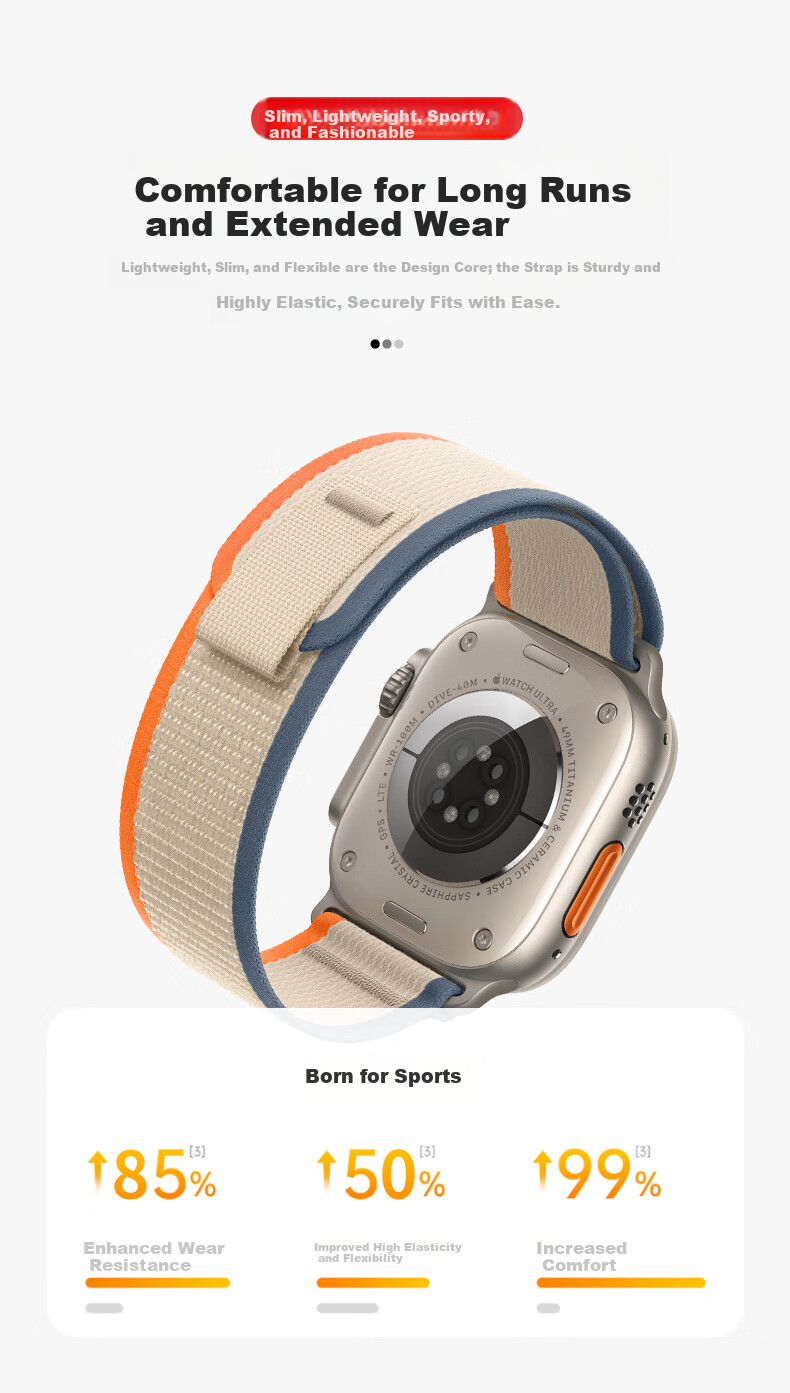 BHO Nylon Loop Band for Apple Watch S11/S10/Ultra 3, Wild Path Loop Band for iWatch S9/8/7/6/5/4/SE3/2 5