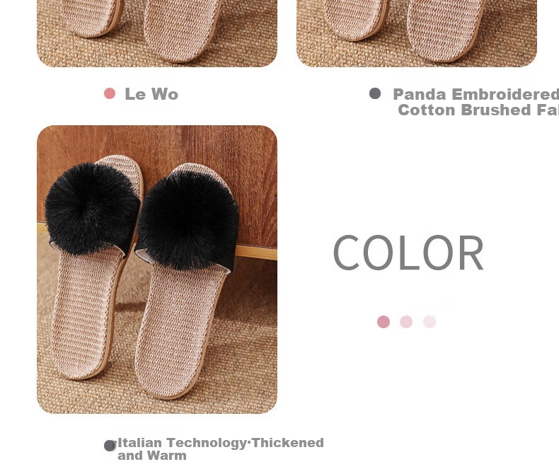 Huamei Jianbu Women's Linen Slippers Indoor Non-Slip Odor-Resistant Sweat-Absorbing Durable Floor Sandals HM3130 Gray Size 35-36 7